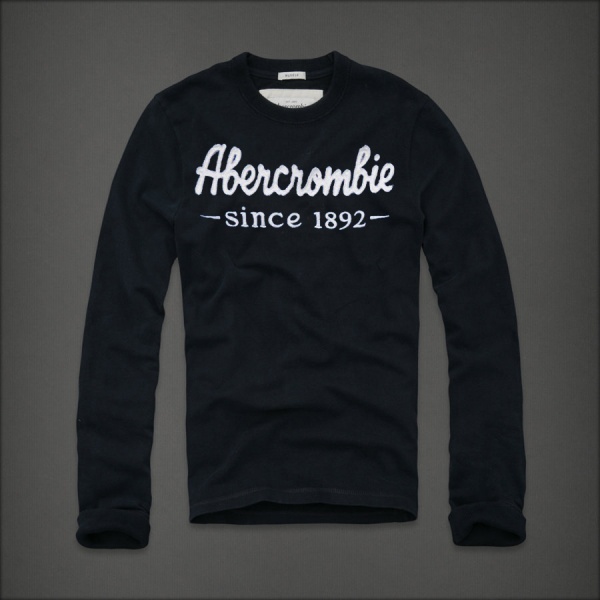 Abercrombie Fitch Hombres De Cuello Redondo Largo Remera AF5837